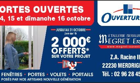 Portes Ouvertes le 14, 15 et 16 Octobre